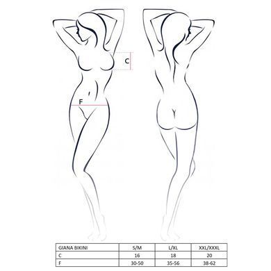Комплект белья Passion GIANA BIKINI XXL/XXXL, white, полупрозрачные лиф и трусики с бантиками