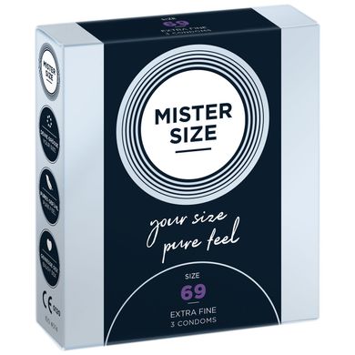 Презервативи Mister Size - pure feel - 69 (3 condoms), товщина 0,05 мм