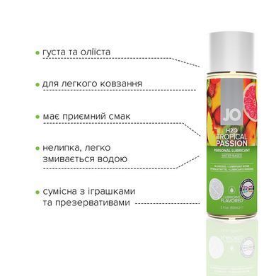 Змазка на водній основі JO H2O &mdash; Tropical Passion (60 мл) без цукру, рослинний гліцерин