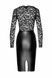 Сукня Noir Handmade F295 Euphoria, M, black, мереживо, глибоке декольте, спідниця міді під латекс