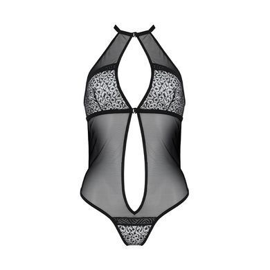 Сетчатое боди с кружевом на груди Passion SATARA BODY S/M black