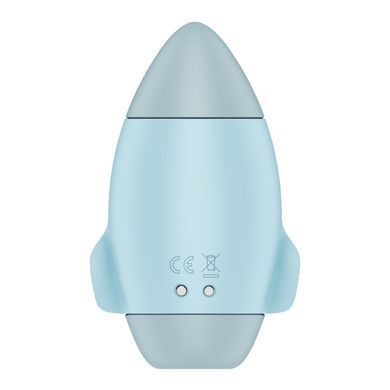 Вакуумний стимулятор з вібрацією Satisfyer Mission Control Blue, 2 незалежні мотори