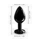 Металева анальна пробка з кристалом Dorcel Diamond Plug Black M