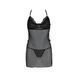 Сорочка Passion DELIENA CHEMISE XXL/XXXL black, стринги с заниженной талией