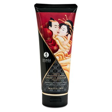 Съедобный массажный крем Shunga Kissable Massage Cream – Sparkling Strawberry Wine (200 мл)