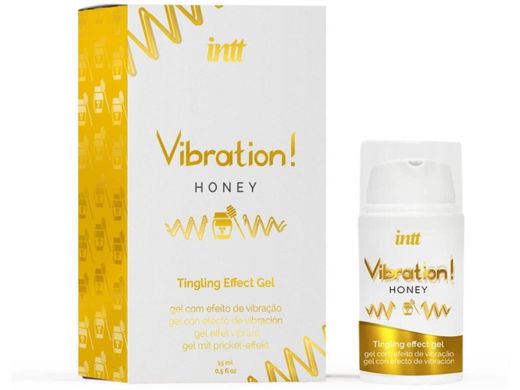 Жидкий вибратор Intt Vibration Honey (15 мл), густой гель, очень вкусный, действует до 30 мин