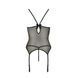 Корсет с пажами Passion MELANIA CORSET S/M, black, трусики, полупрозрачный