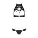Комплект відкритий топ та трусики з екошкіри з люверсами Passion MALWIA SET with Open Bra L/XL black