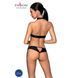 Комплект відкритий топ та трусики з екошкіри з люверсами Passion MALWIA SET with Open Bra L/XL black