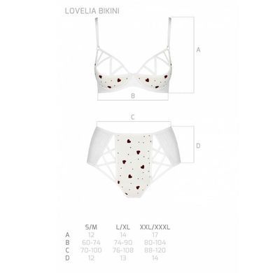 Еротичний комплект з малюнком Passion LOVELIA BIKINI XXL/XXXL, white