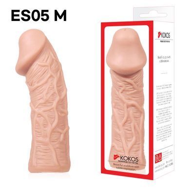 Насадка на член Kokos Extreme Sleeve ES.05 розмір M, потовщувальна, стимулюючий рельєф