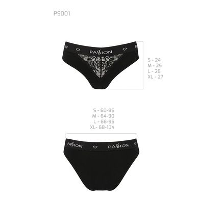 Трусики с широкой резинкой и кружевом Passion PS001 PANTIES L, black