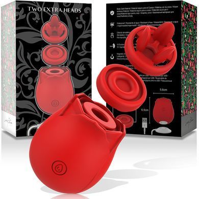 Вакуумний стимулятор клітора з додатковими насадками, 3 в 1 Rose Luxury edition, колір: червоний Mia (Іспанія)