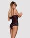 Сітчасте боді на кісточках Obsessive Amanta teddy L/XL, чорне, з доступом