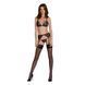 Комплект с открытым доступом Passion DELIENA SET XXL/XXXL black, лиф, стринги, пояс для чулок
