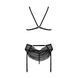 Комплект с открытым доступом Passion DELIENA SET XXL/XXXL black, лиф, стринги, пояс для чулок