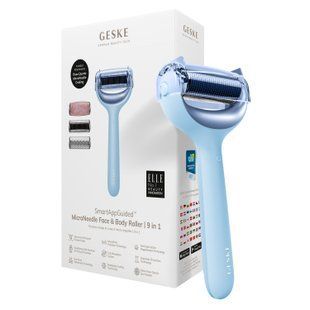 Ролер для голкової мезотерапії обличчя та тіла GESKE MicroNeedle Face&Body Roller 9в1 aquamarine