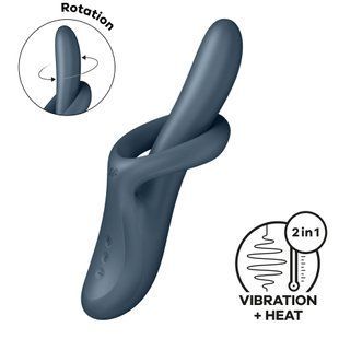 Вібратор з ротацією Satisfyer Heat Flex 4 Grey, підігрів до 39&deg;C