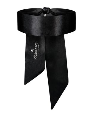 Атласна пов’язка маска Obsessive Blindfold black One size, чорна