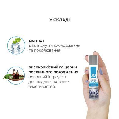 Охолоджувальна змазка на водній основі JO H2O COOLING (60 мл) з ментолом, рослинний гліцерин