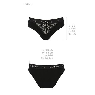 Трусики с широкой резинкой и кружевом Passion PS001 PANTIES M, black