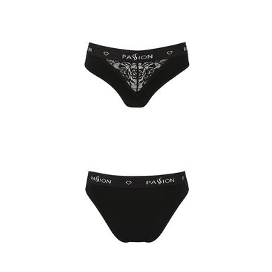 Трусики с широкой резинкой и кружевом Passion PS001 PANTIES M, black