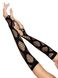 Длинные митенки Leg Avenue Faux wrap net arm warmers One size Black, крупная сетка