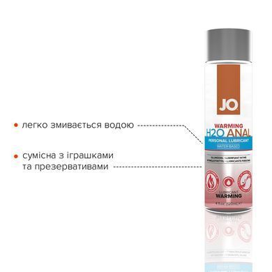 Анальная смазка JO ANAL H2O &mdash; WARMING (120 мл) разогревающая, на водной основе