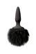 Анальна пробка з м'яким пухнастим хвостом кролика BUNNY TAILS MINI BLACK BLACK FUR