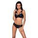 Комплект з еко-шкіри та мережива Passion LOONA SET L/XL, black, бра і трусики