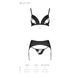 Комплект из эко-кожи Passion MILEY SET S/M, black, трусики, бюстгальтер, пояс для чулок