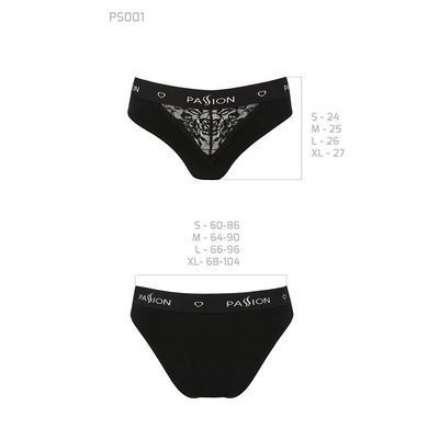 Трусики с широкой резинкой и кружевом Passion PS001 PANTIES XL, black