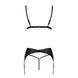 Комплект з екошкіри Passion MILEY SET XXL/XXXL, black, трусики, бюстгальтер, пояс для панчіх