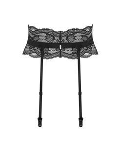 Пояс для панчіх Obsessive Nutris garter belt, M/L, мереживний, з довгими пажами