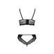 Комплект з еко-шкіри та мережива Passion LOONA SET XXL/XXXL, black, бра і трусики