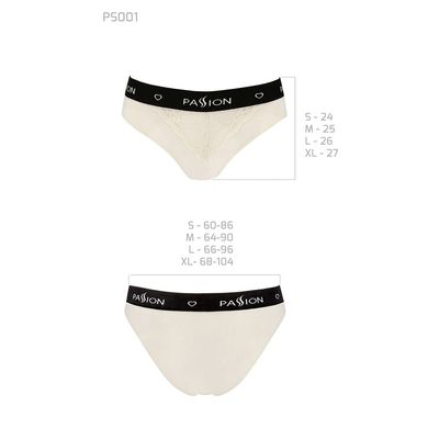 Трусики з широкою гумкою і мереживом Passion PS001 PANTIES M, ecru