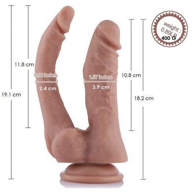 Подвійний фалоімітатор для секс-машин Hismith Double Penetrator, 9.8&Prime;, KlicLok та присоска