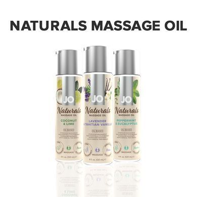 Масажна олія JO Naturals Massage Oil Lavender&Vanilla з натуральними ефірними оліями (120 мл)