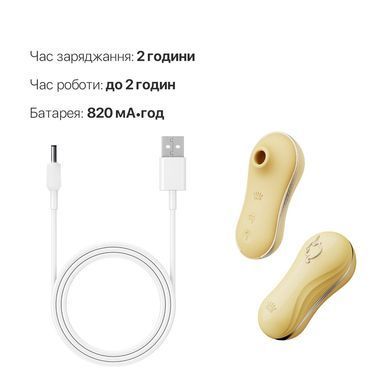 Набір 2в1 Zalo &mdash; UNICORN Yellow, віброяйце + вакуумний стимулятор