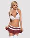 Эротический костюм школьницы с мини-юбкой Obsessive Schooly 5pcs costume S/M, бело-красный