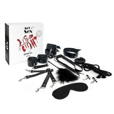 Набор BDSM Art of Sex &ndash; Set Leather, 10 предметов, черный, натуральная кожа