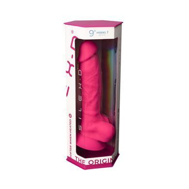 Фалоімітатор SilexD Tomas Pink (MODEL 1 size 9in), двошаровий, силікон + Silexpan, діаметр 4,9см