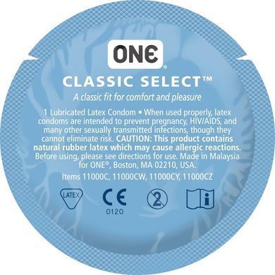 Презерватив ONE Classic Select MSM Collection, 1 шт, гладенький, зі змазкою, дизайнерське паковання