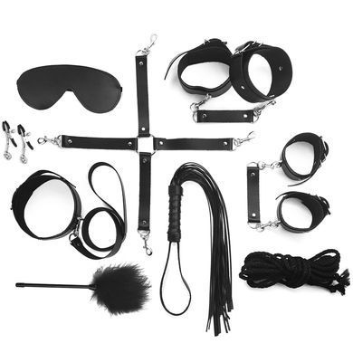 Набор BDSM Art of Sex &ndash; Set Leather, 10 предметов, черный, натуральная кожа
