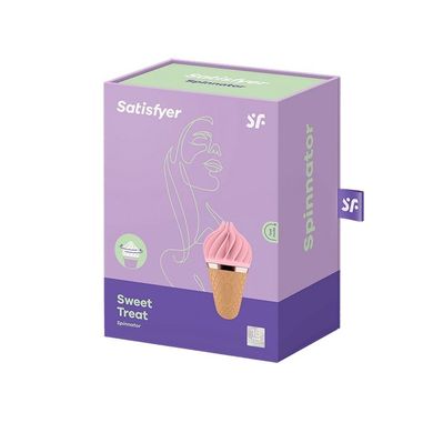 Мороженка-спиннатор Satisfyer Lay-On - Sweet Treat Pink/Brown, 10 режимов работы, водонепроницаемый