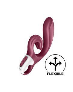 Вібратор-кролик Satisfyer Love Me Red, гнучкий, відросток з потрійним кінчиком