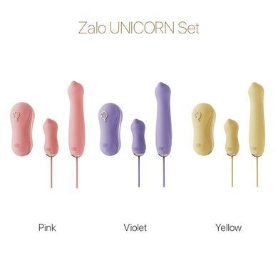 Набор 3в1 Zalo &ndash; UNICORN Set Pink, виброяйцо, пульсатор, вакуумный стимулятор