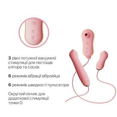 Набор 3в1 Zalo &ndash; UNICORN Set Pink, виброяйцо, пульсатор, вакуумный стимулятор