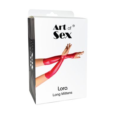 Вінілові міттинки Art of Sex - Lora довгі, размер M, колір чорний