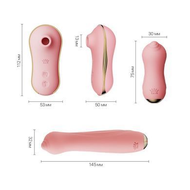 Набор 3в1 Zalo &ndash; UNICORN Set Pink, виброяйцо, пульсатор, вакуумный стимулятор